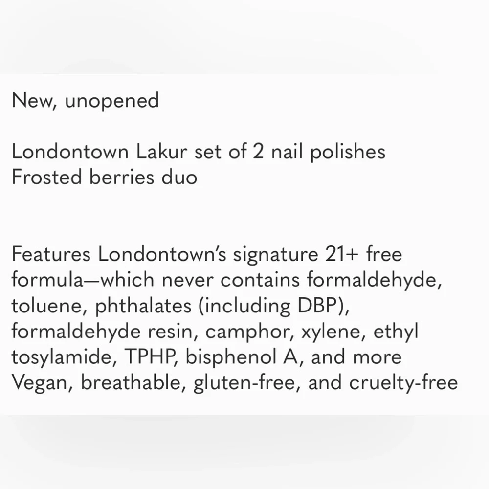 🖤GREAT GIFT!  POPULAR!  “21 FREE Formula”nail polish by Londontown- BRAN…